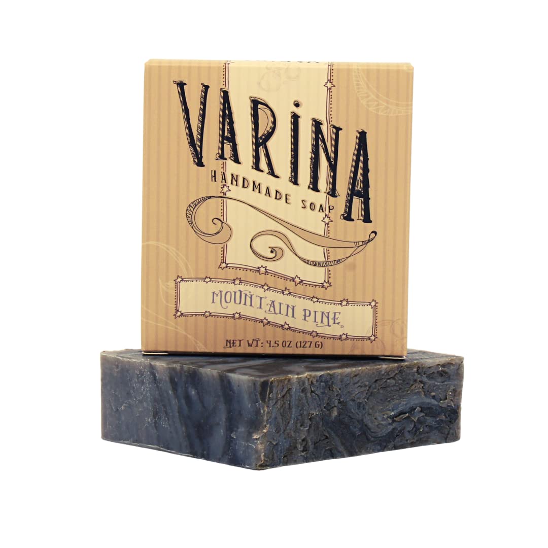 Varina Natural Mountain Pine Bar Soap - Gentle Cleansing for Sensitive Skin | Fresh Scent - 3 Pack