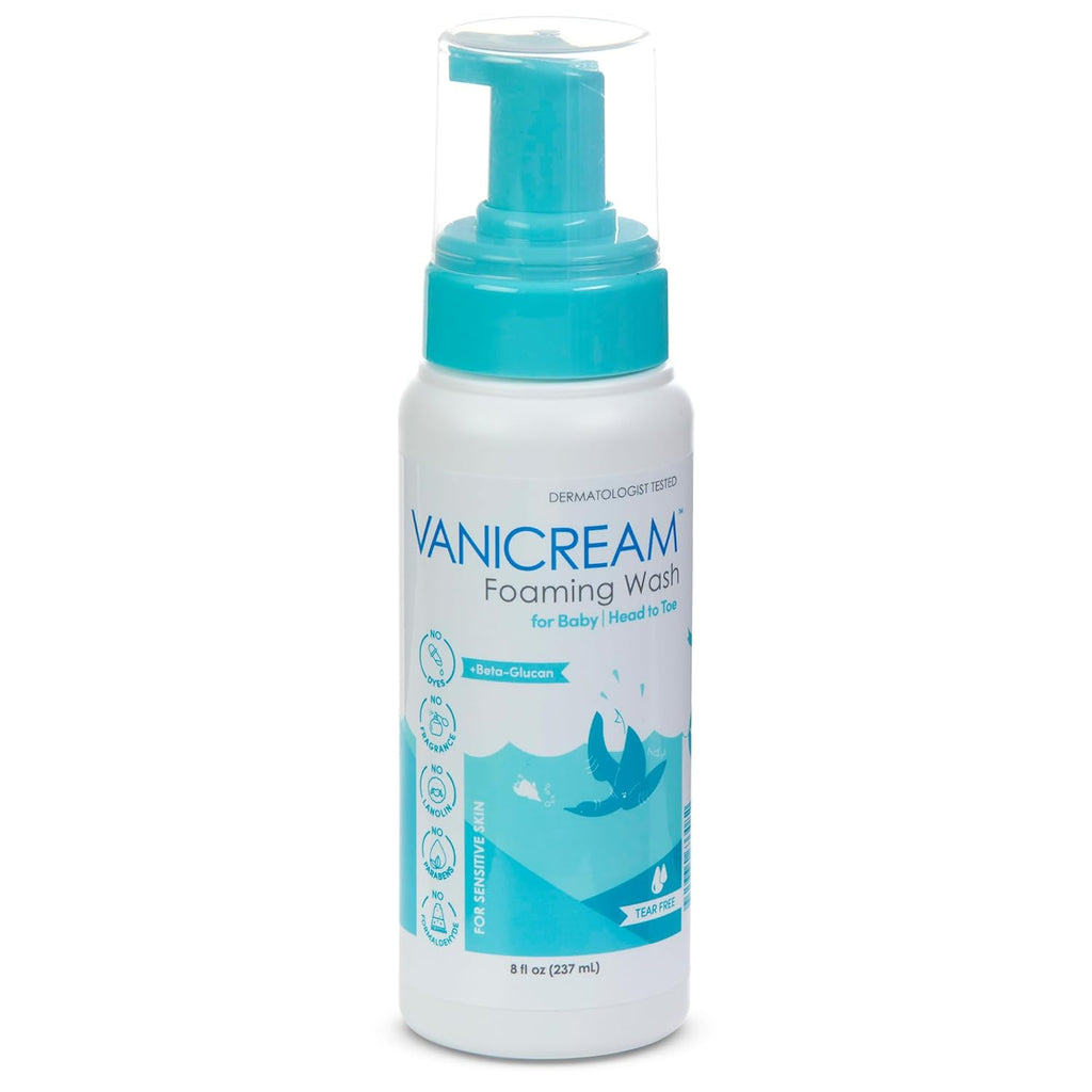 Vanicream Foaming Wash for Baby - Gentle Tear-Free Shampoo & Body Wash | 8 Oz, Moisturizing Formula for Sensitive Skin