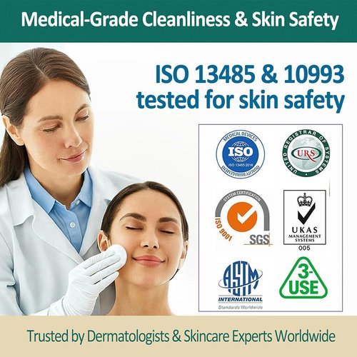 3-Use Disposable Nonwoven Cotton Pads (2XL 8"x4") 200 Cts (600 Uses), Cut Cost & Disposal Waste by 70%, Ultra Thick Soft & Durable, No Lint & Tearing Even Stretched, Ideal for Makeup Removal