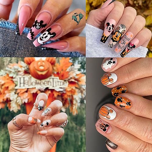 Halloween Nail Art Stickers A-5 - 6 Sheets Kawaii Horror Pumpkin Gothic DIY