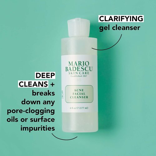 Mario Badescu Acne Facial Cleanser & Special Cucumber Lotion Set | Oil-Free Face Wash with Salicylic Acid & Aloe Vera + Non-Drying Toner for Excess Oil & Breakouts | 6 Fl Oz & 8 Fl Oz