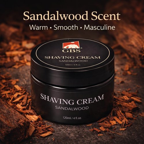 G.B.S Sandalwood Shaving Cream - Hydrating Formula for Sensitive Skin | Smooth, Close Shave, 1 Pack