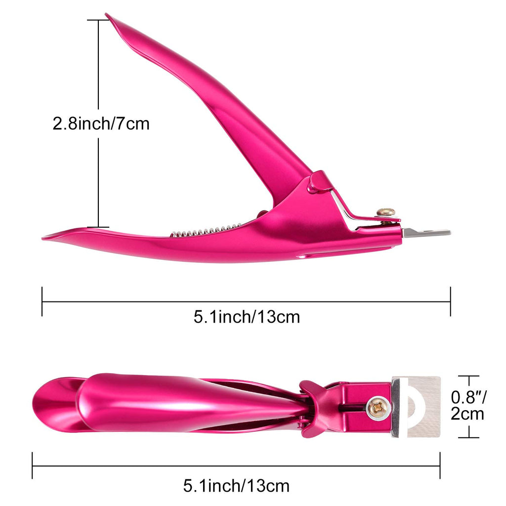 Yaomiao 3 Pcs False Premium Nail Clipper for Acrylic Nail Tips Cutter Rustproof Stainless Steel Fingernail Trimmer Manicure Tool for Salon Beauty Artificial Tips Blade Clip(Rose Red, Purple, Black)