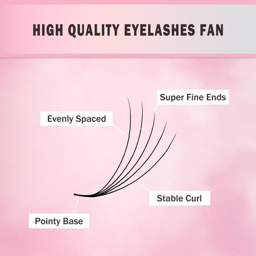 MDC LASHES Eyelash Fans Mix Length - Volume Lash Extensions 8D-16D, C D Curl, 0.05-0.07 Short Stem Premade Loose Fans, 9-16mm Length, Easy Application