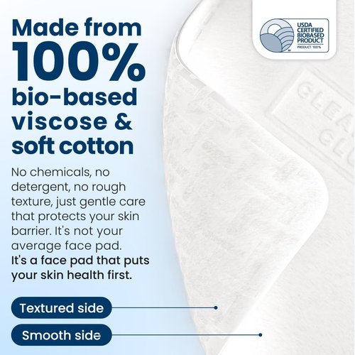 Clean Skin Club Clean² Pads 2.0 - Ultra Soft Organic Cotton Face Pads | Triple Layer Design, No Shedding