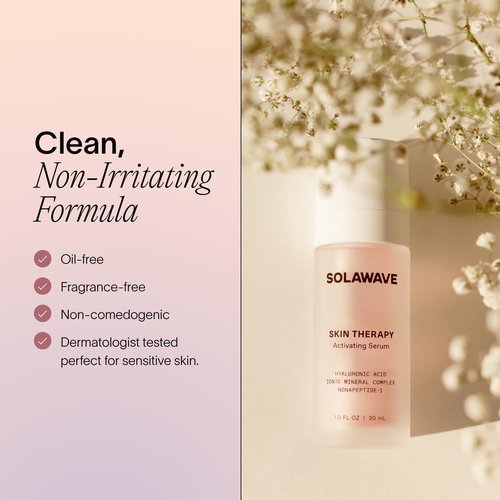 Solawave Wand Skin Therapy Activating Serum | Hyaluronic Acid and Peptides | Enhance Skincare Device Results | Hydrating Microcurrent Galvanic Current | Wrinkle Smoothing
