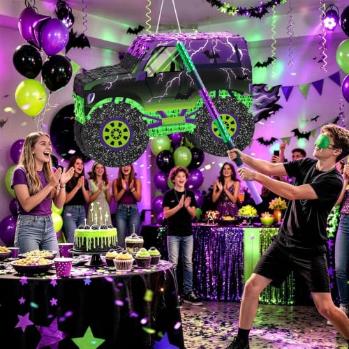 Large Monster Truck Piñata - 27.6 Inch Birthday Party Decor for Kids