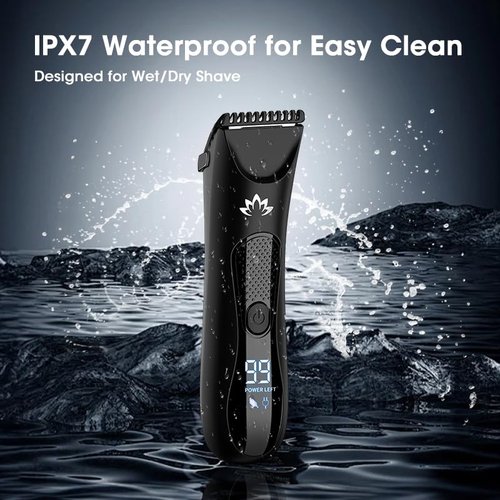 Suttik Manscape Body & Pubic Hair Trimmer for Men, Groin & Ball Trimmer Men, Electric Razor Mens Grooming Kit, Body Groomer Ball Shaver for Smooth Wet/Dry Shaving, Led Light