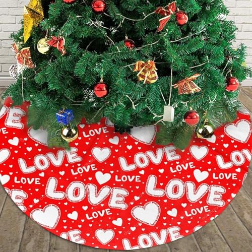 Valentine's Day Tree Skirt 36 Inch Black Christmas Tree Decoration