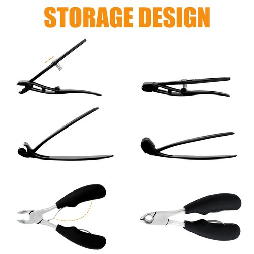 Precision Stainless Steel Heavy Duty Angled Head,Wide Jaw Clippers for Seniors and Man,Ingrown Toenail,Thick Nail.Long Handle, Extra-Large Slanted Nail Cutter.Men,Women,Elderly. (6PCS)
