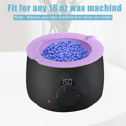 Electric Waxing Kit, Wax Warmer Silicone Liner for Tress Wellness Compatible with 16oz Waxing Kit Melting Wax Bowl for Tress Wellness Wax Warmer or for BLITZWAX Wax Warmer (Purple)