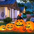 7.5Ft Halloween Inflatable Pumpkin with Witch, Black Cat & LED Lights - Outdoor Yard Decoration