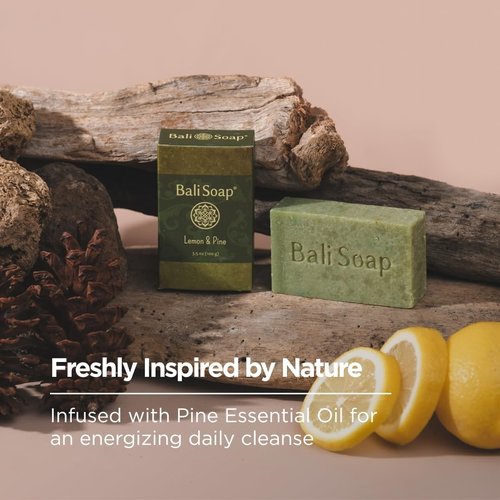 Bali Soap Natural Bar Soap Masculine Collection Handmade in Bali Cold Process, Men's Gift Set with Natural Oils, Vegan, Wood and Spice Scents, 6-Pack