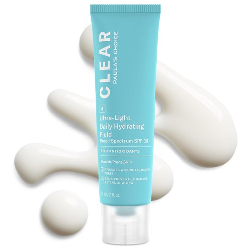 Paula's Choice CLEAR Ultra-Light Hydrating Sunscreen - SPF 30 Face Moisturizer with Green Tea & Chamomile, 2oz
