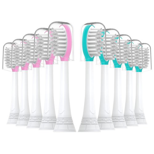 CILGEWH Kids Replacement Toothbrush Heads 10 Pack for Philips Sonicare Electric Toothbrush Soft Brush Head for Child 7+ for Boy Girl,5pink+5blue