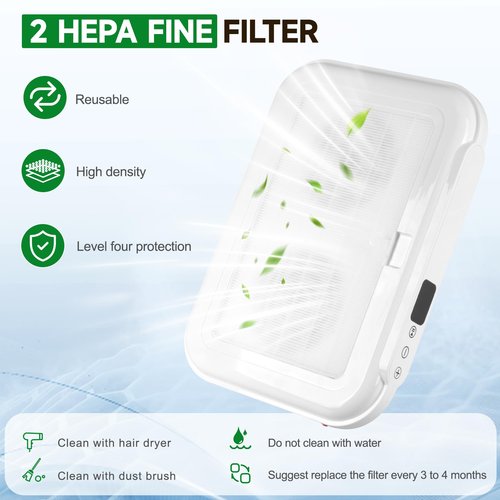 Professional Nail Dust Collector, AZ GOGO Upgrade 1700Pa Dual Turbo Nail Vacuum Dust Collector, 170W Brushless Powerful Suction with 2 Reusable HEPA Filter for Salon & Home Use