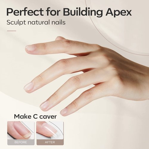 modelones Builder Nail Gel, 7-in-One Clear Builder for Nails, LED Lamp Cured Color Rubber Base Gel Polish Coat Strengthener Thickening Extension Rhinestone Glue in a Bottle for DIY Home Salon Gifts