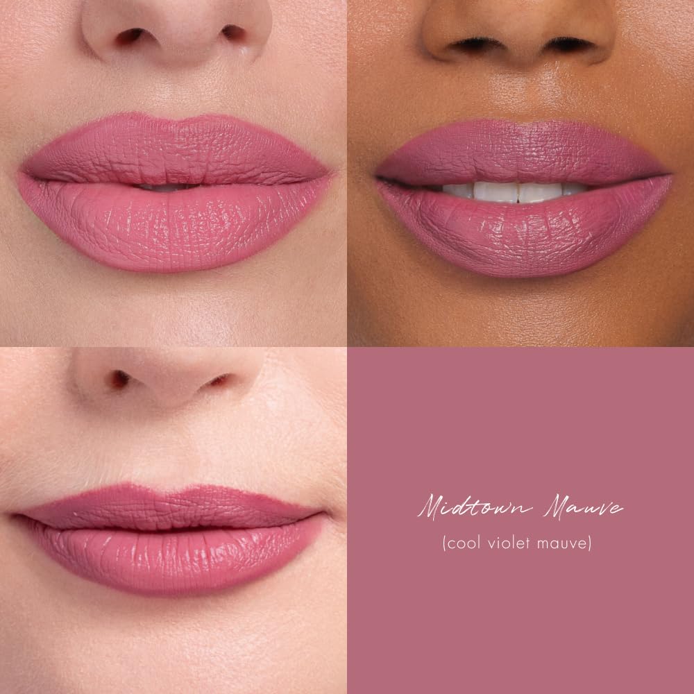 Wander Beauty Lipsetter Dual Cream Lipstick + Lip Liner - Midtown Mauve - Ultra-Smooth, Hydrating Lipstick and Lip Liner with a Soft Matte Finish - Made with Squalane & Peptides (1 Count)
