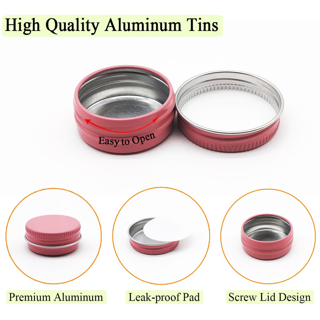 Wopanxye 10ml Aluminum Tin Jar, Refillable Makeup Containers 10g Aluminum Screw up Lid Small Round Container Bottle for Cosmetics, Lip Balm, Cream, Toner, Eyeshadow, Candle, Tea, Beads, 24 Pack Tins
