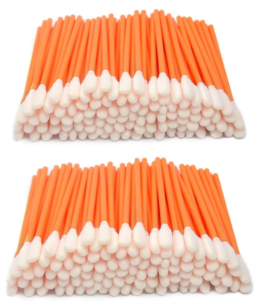 Wellgler's 3.65'' Foam Cleaning Swabs,Multi-Purpose Detailing Foam Tip Swabs, for Electronics,Gun,Car Vent,Printer,Sewing Machine. KM722 (Orange 200PCS)