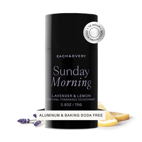 Each & Every Aluminum-Free Deodorant | Natural, EWG Verified for Sensitive Skin - Lavender & Lemon, 2.5oz