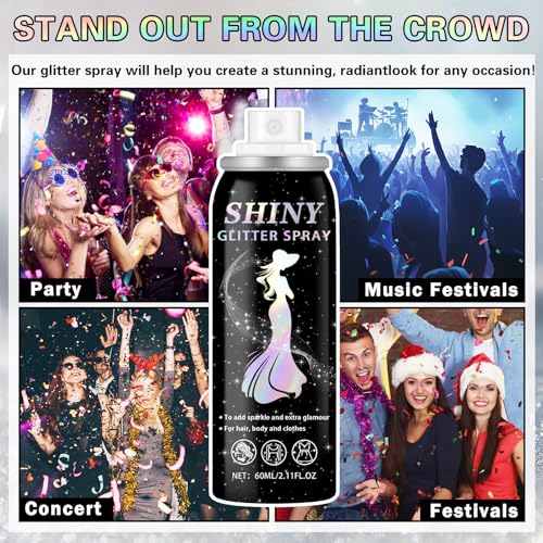 Pink Body Glitter Spray for Hair and Clothes - 2.11 Fl Oz