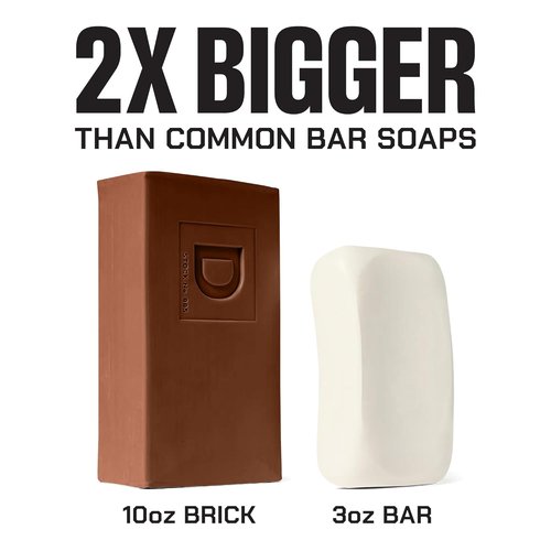 Duke Cannon Big Brick of Soap - Old Glory | 10oz Triple-Milled Bar Soap for Men | Long-Lasting Leather & Tobacco Scent | Supports U.S. Veterans