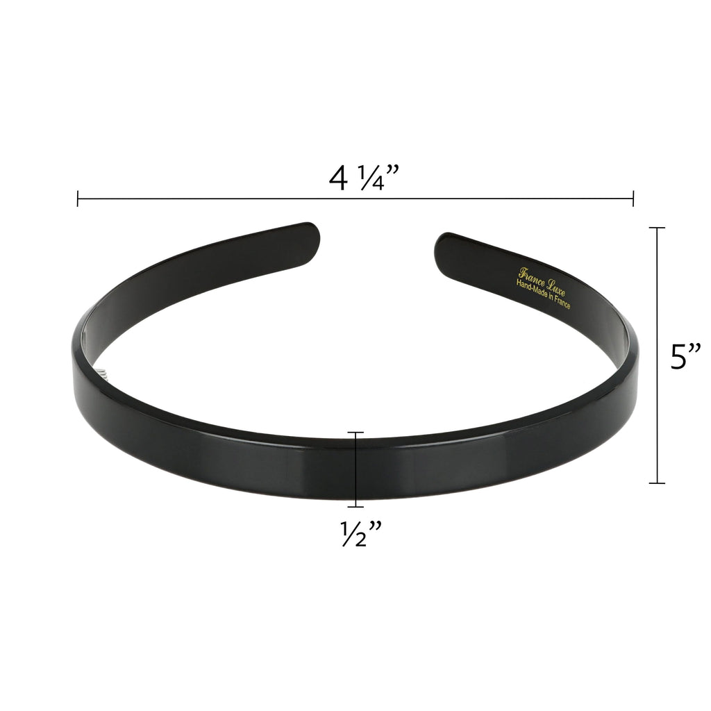 White Headband for Women, France Luxe 1/2" Ultracomfort, Flexible Fit Plastic Headband with Gentle Teeth, Comfortable, All-Day Hold, Alba Ivory