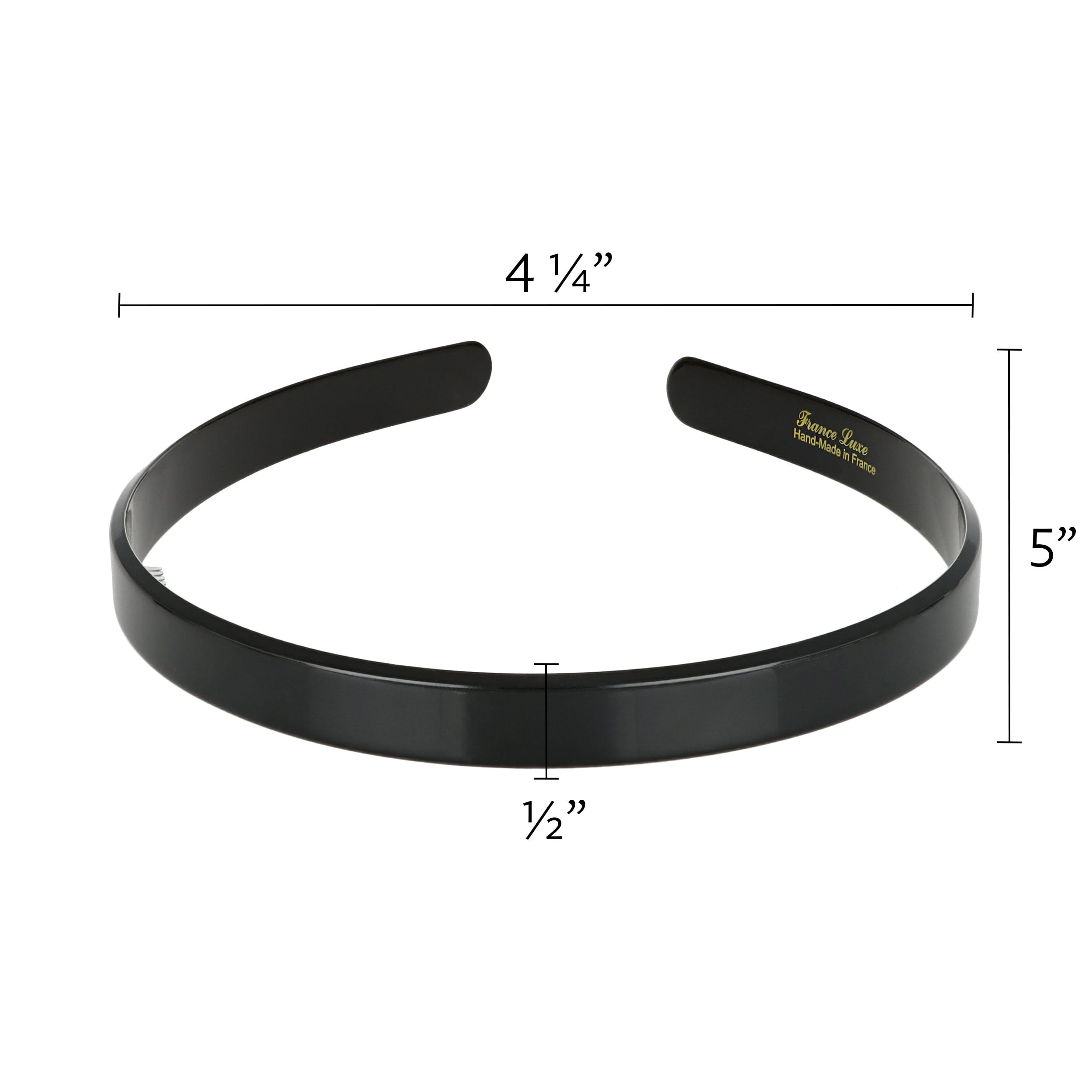 White Headband for Women, France Luxe 1/2" Ultracomfort, Flexible Fit Plastic Headband with Gentle Teeth, Comfortable, All-Day Hold, Alba Ivory