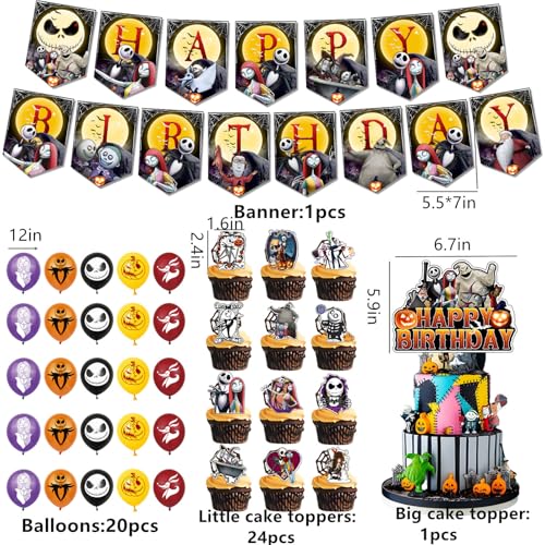Halloween Christmas Birthday Party Decorations Set with Balloons & Banner