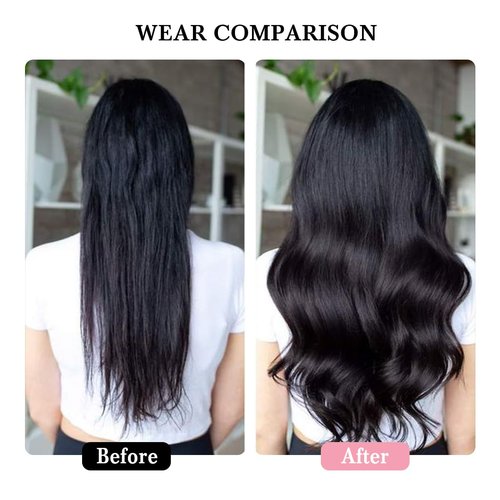 Clip in Hair Extensions Real Human Hair 18 Inch Narural Black Real Hair Extensions Clip in Human Hair Straight 8Pcs Invisible Seamless Human Hair for Women 70g (18Inch 70g)