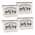 4 Pcs Girls Trip Gifts Weekend Gifts for Women Girls Trip Favors Makeup Bag Cosmetic Bag for Female Lady Girl Daughter Friend Coworker Niece Weekend Bag Vacation Christmas Birthday