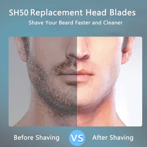 Gleway SH50 Replacement Heads - Compatible with Philips Series 5000 Shaver | 3 Pcs with Cleaning Brush