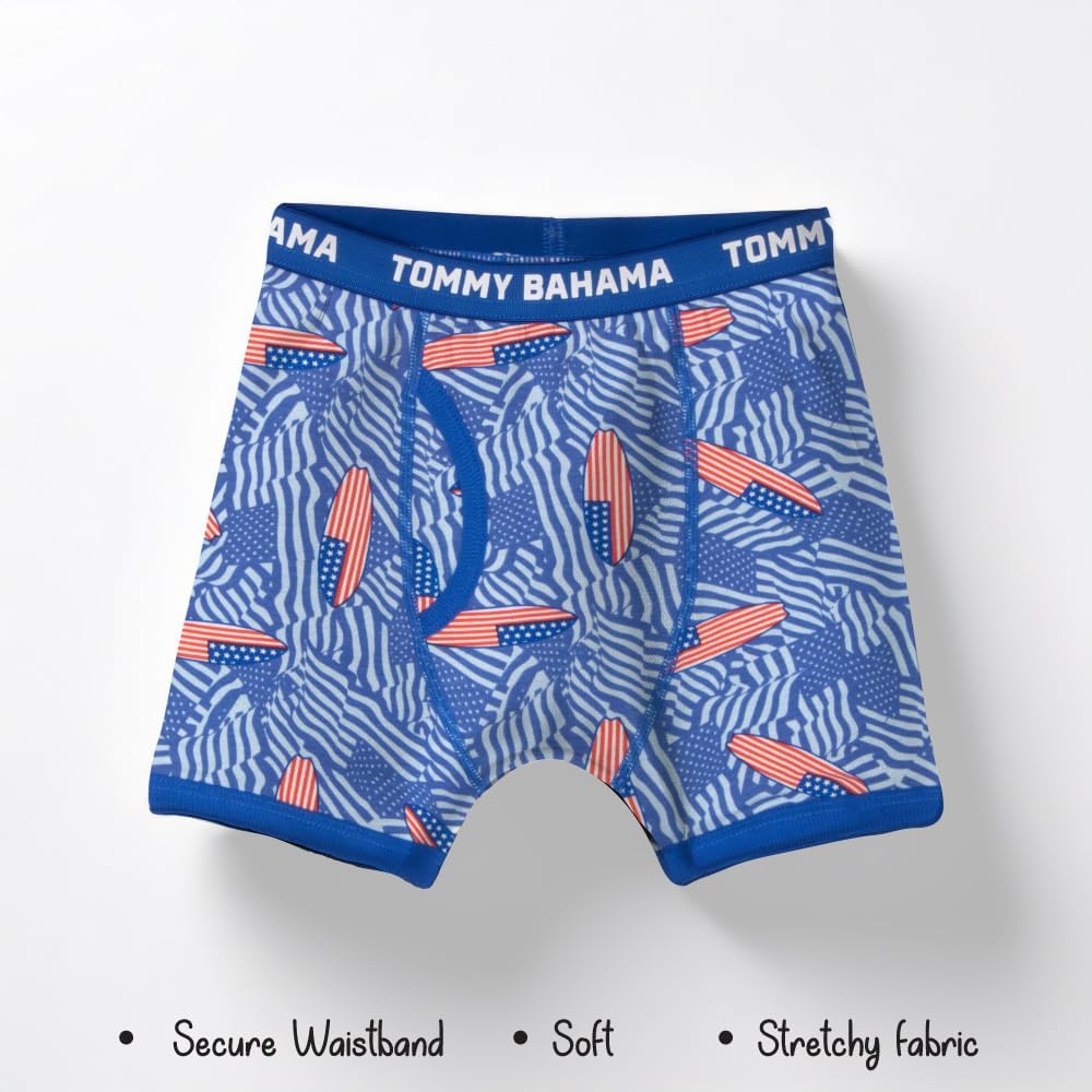 Tommy Bahama Boys Cotton Boxer Briefs - Soft, Tag-Free 5-Pack Underwear for Kids and Toddlers