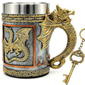 Medieval Dragon Beer Mug - 20 Fl Oz Stainless Steel & Resin Fantasy Tankard