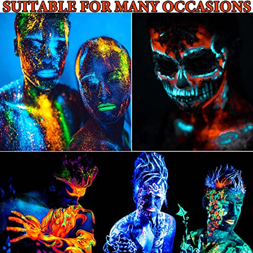Multicolor Glow in the Dark Face & Body Paint Set - Neon UV Makeup for Parties