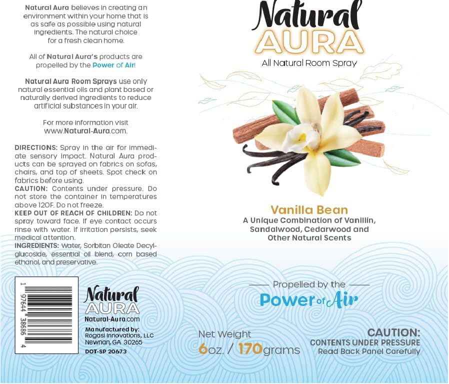 Vanilla Bean Room Spray | 100% Plant-Based Aromatherapy - Non-Toxic & Safe for Kids and Pets - 6 oz.