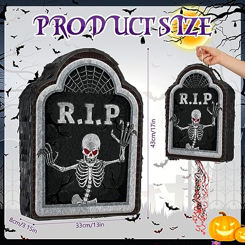 Halloween Piñata Tombstone Pull String Fillable Decoration - Leitee