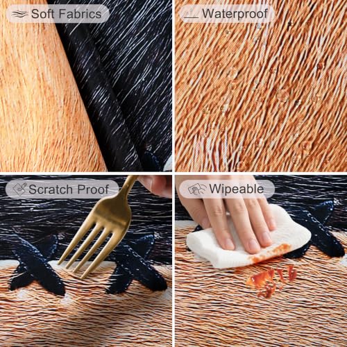 Cowhide Rectangle Tablecloth - Washable 60x90 Inch Decorative Table Cover for Parties & Outdoor Dining