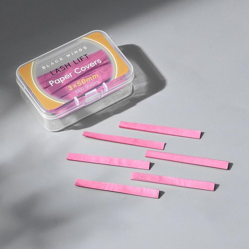 BLACKWINGS 1000P Pink Lash Lift Cover Sheets, 3 Sizes Disposable Eyelash Perm Pad Covers, Lash Lamination Protector for Lash Lift Perming Salon Home Use
