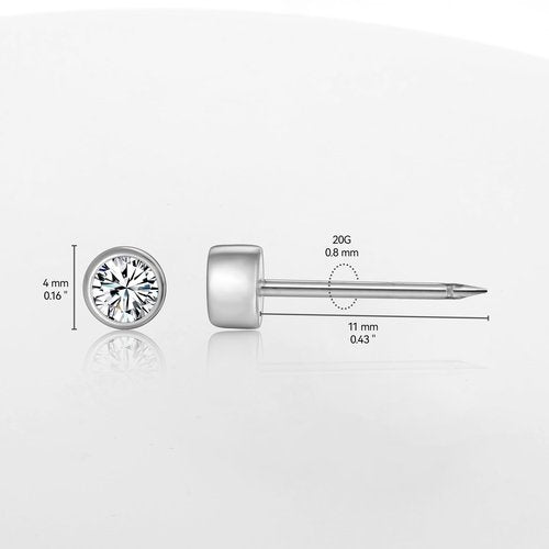 limerencia Ear Piercing Kit Titanium G23, Disposable Ear Piercing Gun Kit with F136 Medical Grade Titanium 4mm Cubic Zirconia Stud, At Home Self Ear Piercer Kit with Alcohol Pads (2PCS)