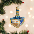 Hanukkah Dreidel Glass Ornament - Handcrafted Holiday Decoration for Christmas Tree
