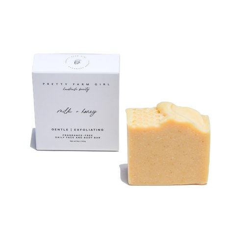 Pretty farm girl Milk + Honey Soap Bar - Fragrance Free - Handmade - Sensitive Skin - Tallow & Goat Milk.