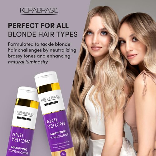 Antiyellow Conditioner - Neutralizes Brassy Tones & Enhances Cool Blonde - Deep Hydration for Color-Treated Hair