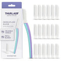 THURLADY Dermaplane Razor, Face Razors for Women, Dermaplaning Tool, 1 Reusable Handle with 19 Microblades for Face, Gentle Exfoliation & Facial Peach Fuzz Removal for Smoother Skin, Wisteria
