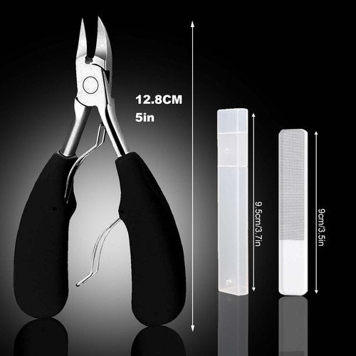 Geounzay 11 Piece Set Ingrown Toenail Pedicure Tool Kit, Stainless Steel Nail Care Treatment for Nail Correction, Polish Pain Relief