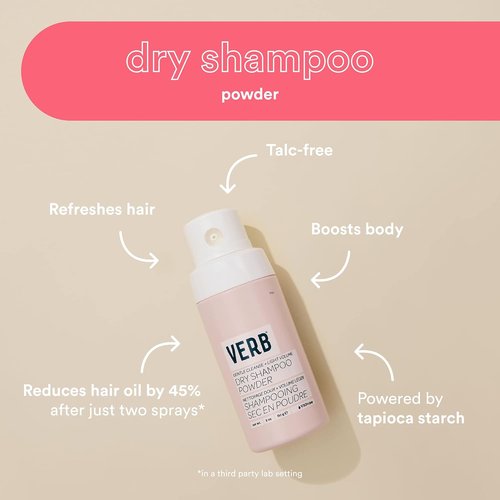 VERB Dry Shampoo Powder - Vegan Translucent Formula Refreshes Hair & Adds Volume | 2 oz, Paraben-Free & Sulfate-Free