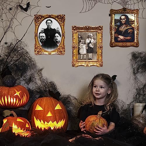 Halloween Decorations Indoor 12 Pieces 3D Face-Changing Portraits Haunted Scary Wall Art
