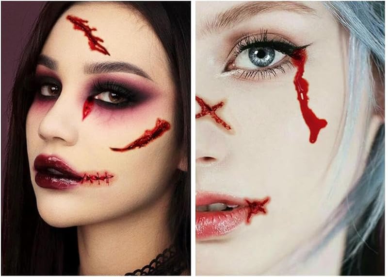 Fake Blood Kit Halloween Tattoo Stickers Wound Gauze - Blood & Tattoo S