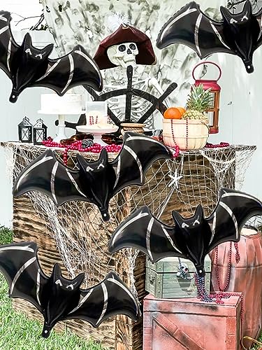 6-Pack Halloween Black Bat Foil Balloons - Spooky Birthday & Party Decor